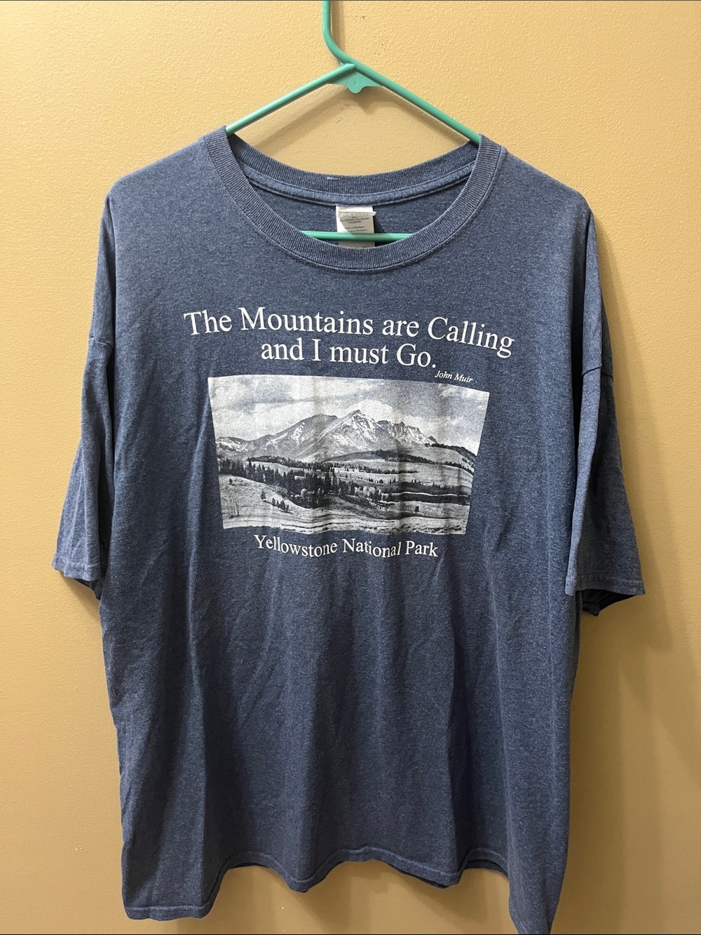 The Mountains Are Calling and I must Go Gildan Yellowstone Mountains Graphic Tee